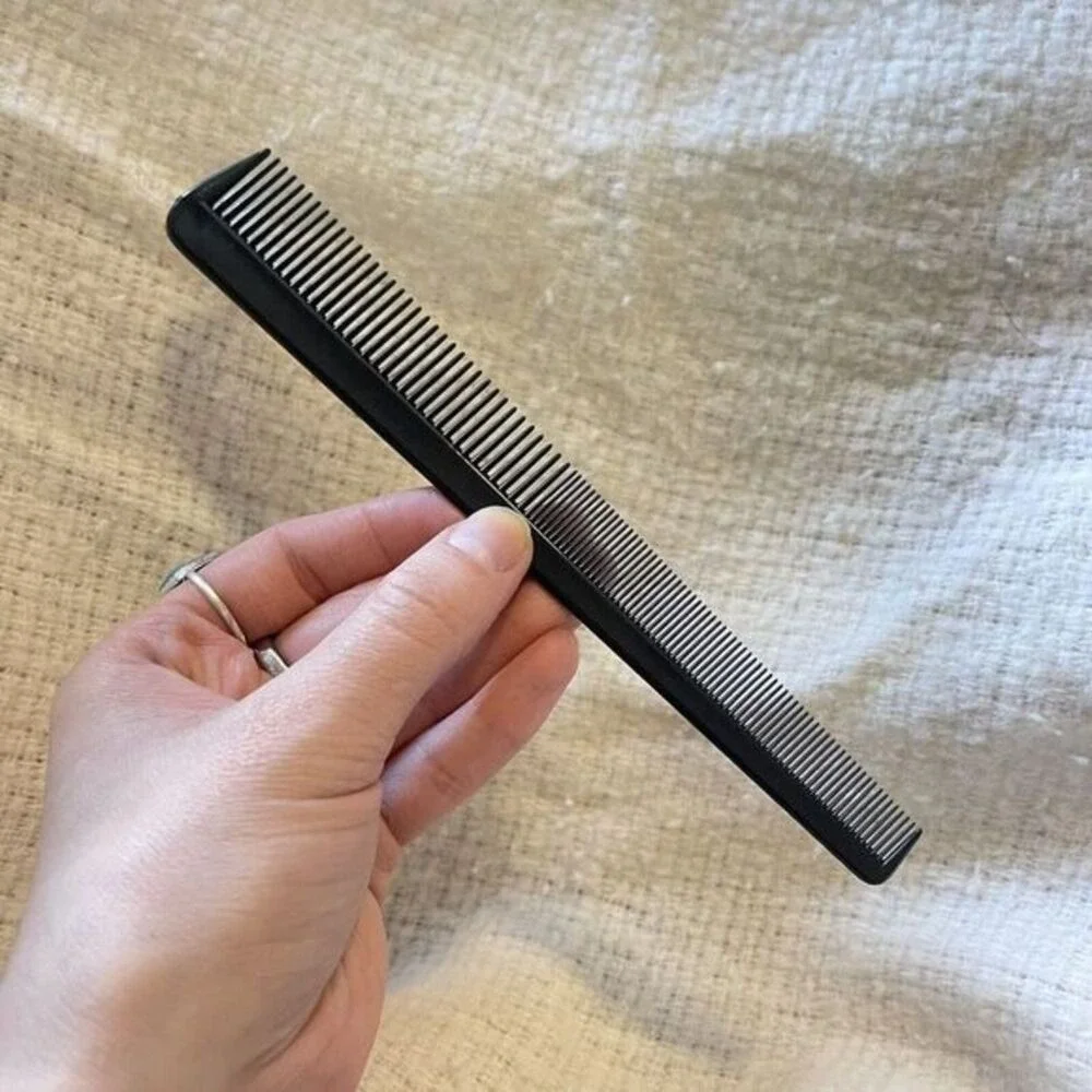 Ace Genuine Hard Rubber Pocket Comb Black USA Vintage Hairdresser Barber‎ 7